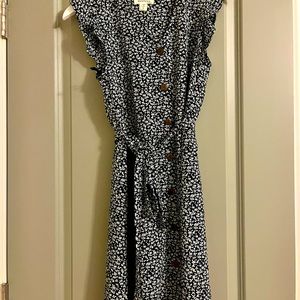 Navy Blue Floral Dress